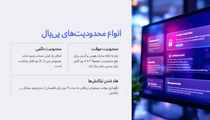 انواع محدودیت حساب پی پال