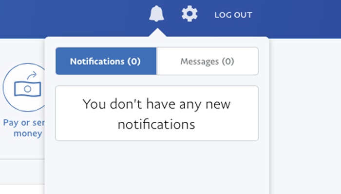 علامت زنگ در پی پال