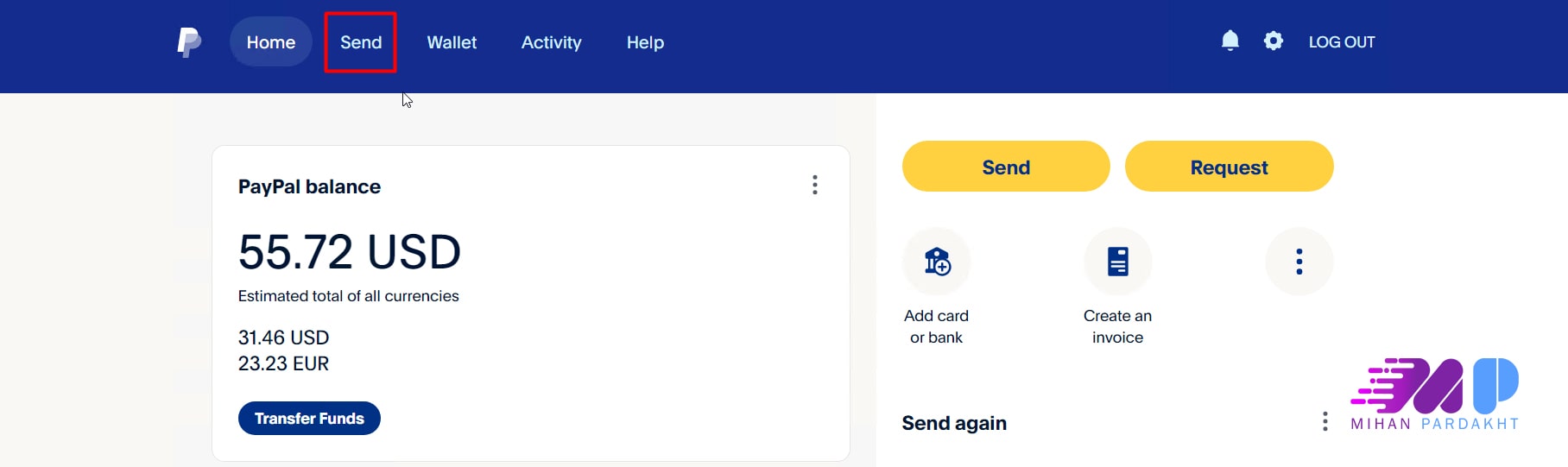 آموزش انتقال پول از پی پال