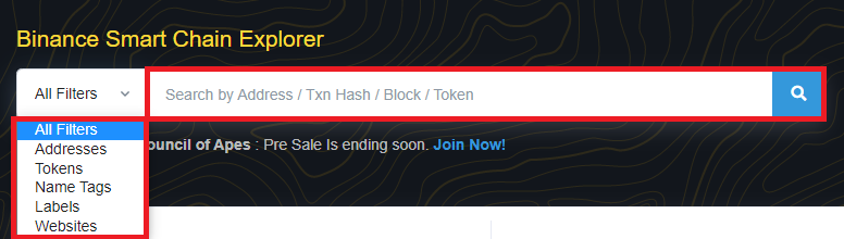 ردیابی تراکنش در bscscan.com