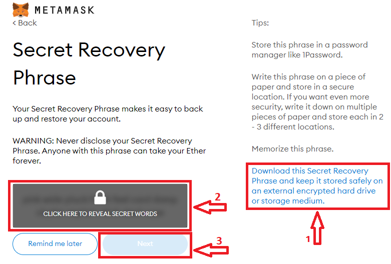 ساخت اکانت در کیف پول متامسک