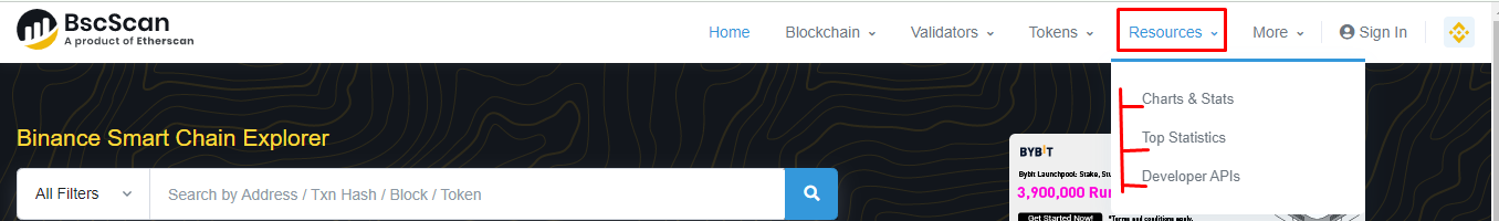 نوار ابزار Resources