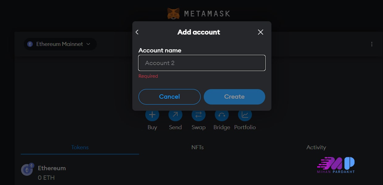ساخت اکانت اضافه در متامسک