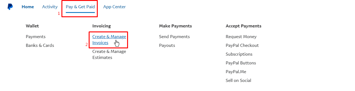 ارسال فاکتور پی پال