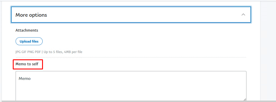 نوشتن یادداشت در فاکتور پی پال
