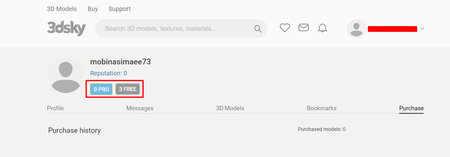 محدودیت در 3dsky