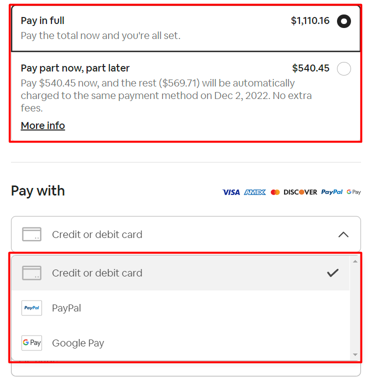 پرداخت هزینه در Airbnb