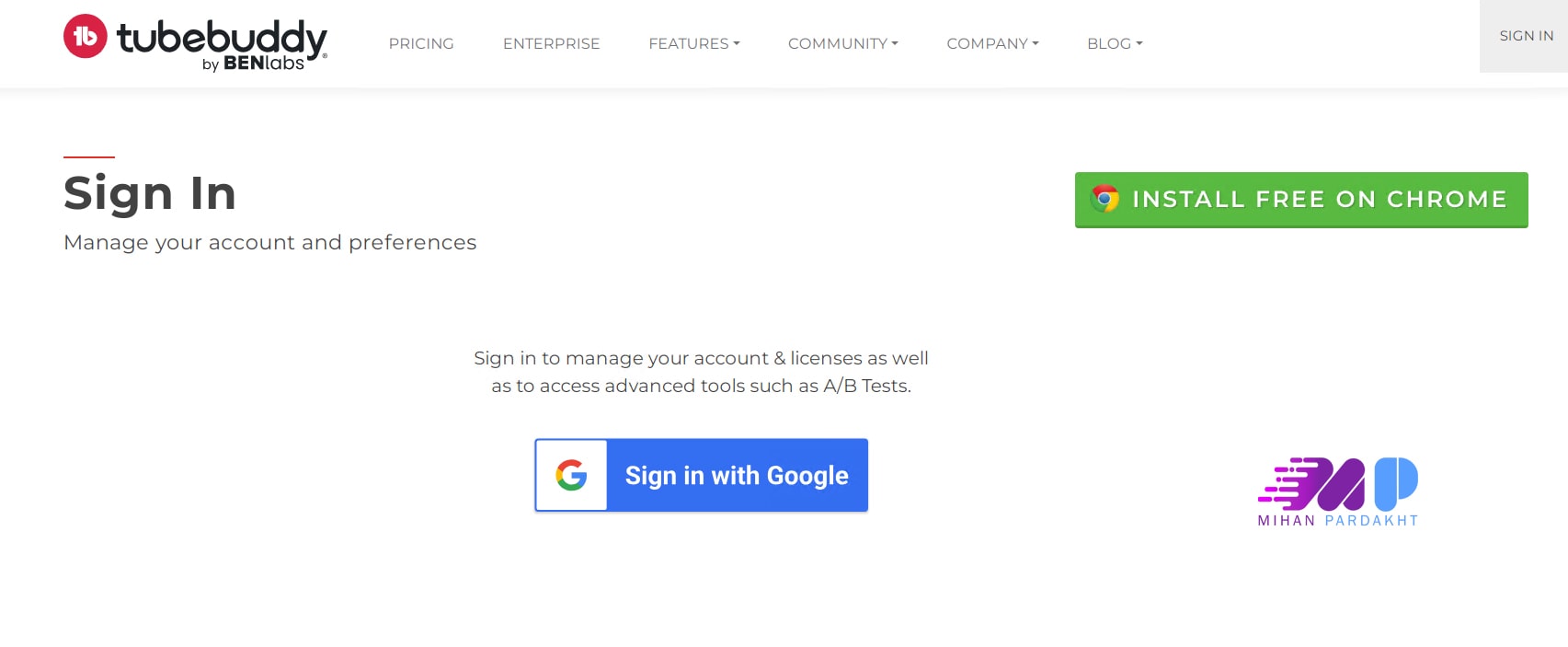 ساخت اکانت در Tubebuddy