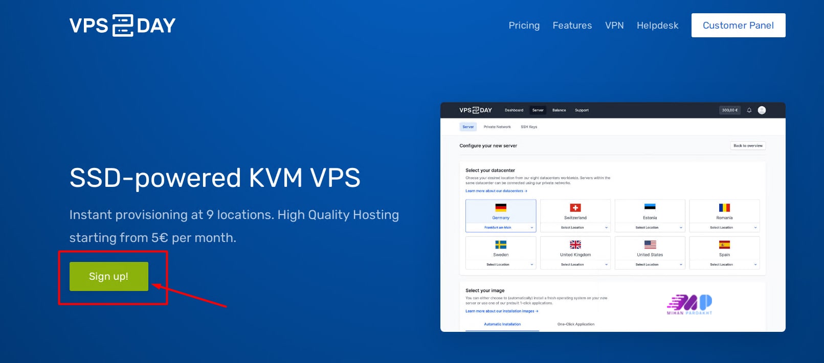 ثبت نام در vps2day